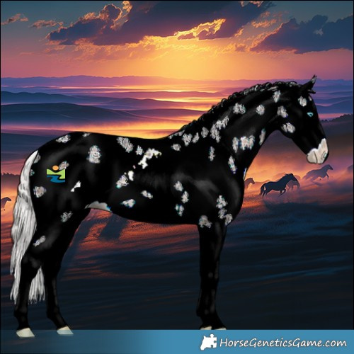 Horse Color:White Spotted Silver Brown Sabino Splash 