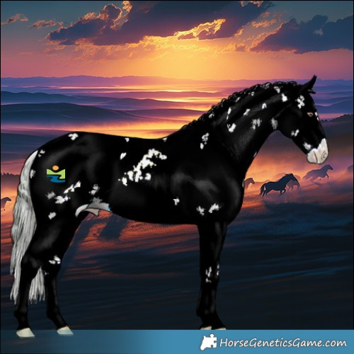 Horse Color:Watercolor Black Chinchilla Ice Pearl Sabino 