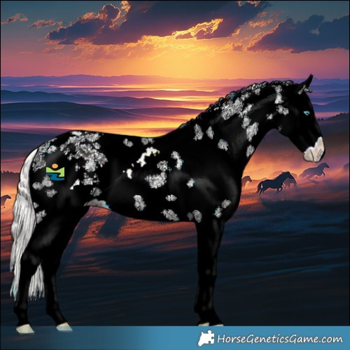 Horse Color:White Spotted Silver Sable Champagne Ice Sabino Splash Rabicano 