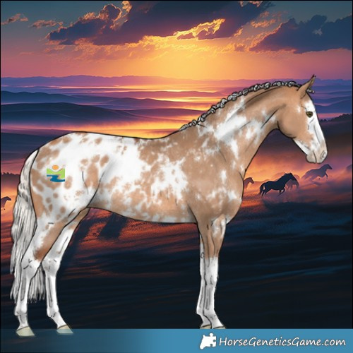 Horse Color:White Spotted Silver Bay Dun Splash Appaloosa Rabicano