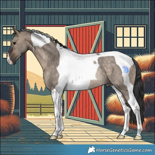 Horse Color:Brown Dun Tobiano Rabicano 