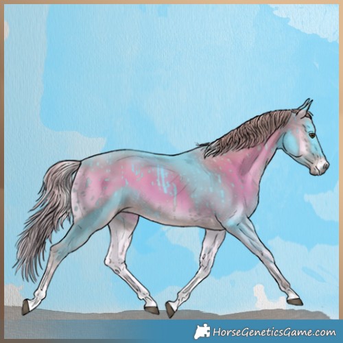 Horse Color:Watercolor Liver Red Onyx Tobiano