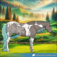 Horse Color:Painted Silver Black Ice Tobiano 