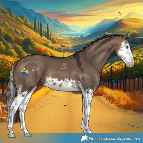 Horse Color:Brown Dun Sabino Splash 