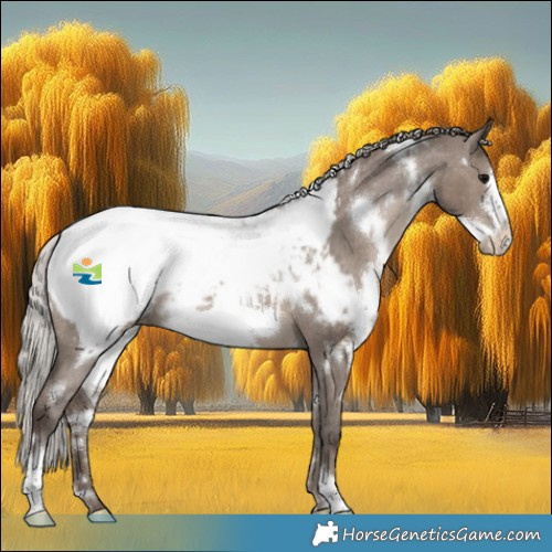 Horse Color:White Spotted Silver Grullo Frame Appaloosa Brindle 