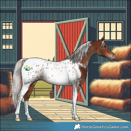Horse Color:Silver Brown Tobiano Near Leopard 