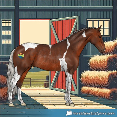 Horse Color:Silver Brown Tobiano Rabicano 