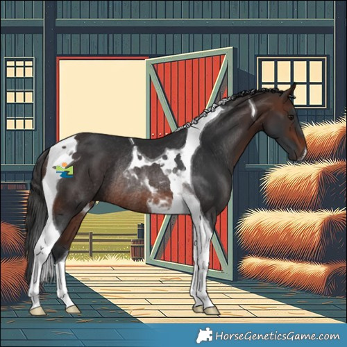 Horse Color:Brown Tobiano Rabicano 
