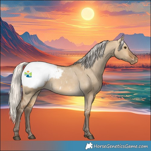 Horse Color:Silver Buckskin Dun Snowcap 