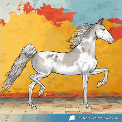 Horse Color:Silver Smoky Grullo Splash Tobiano Varnish 