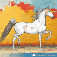 Horse Color:Gray White Spotted Buckskin Splash Tobiano Varnish 
