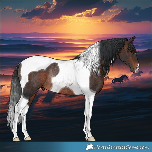 Horse Color:Brown Tobiano Rabicano 