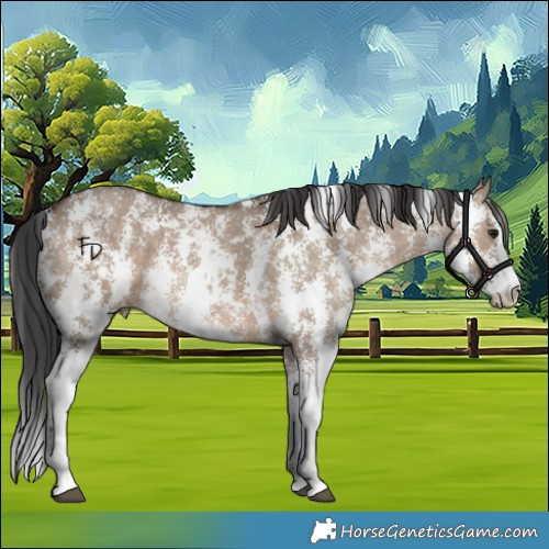 Horse Color:Brown Dun Sabino Rabicano 