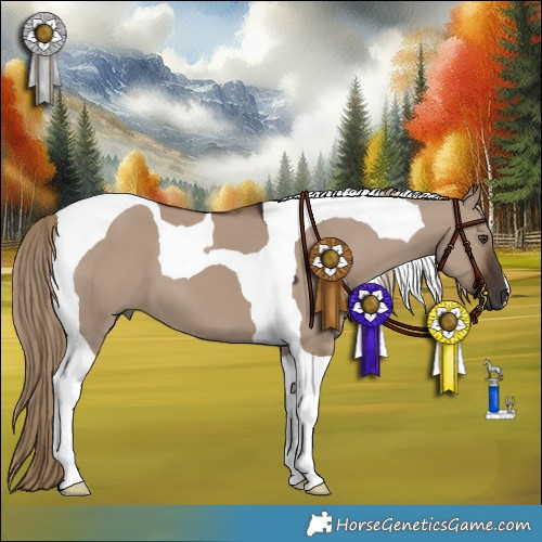 Horse Color:Liver Red Dun Tobiano 