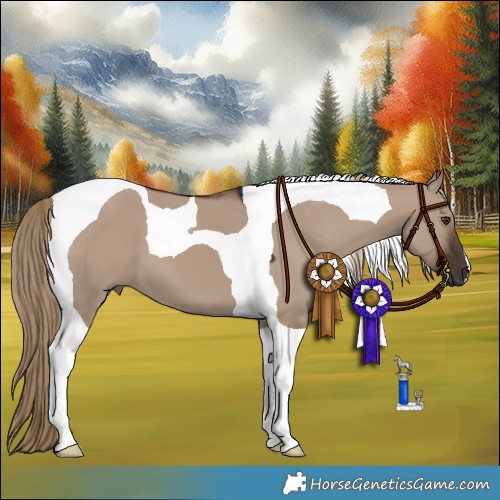 Horse Color:Liver Red Dun Tobiano 