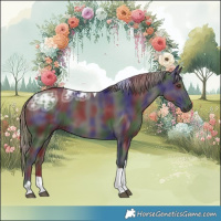 Horse Color:Nacre Liver Chestnut Ice Sabino Tobiano 