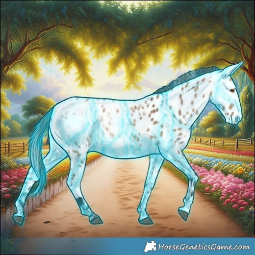 Horse Color:Thunderstruck White Spotted Bay Ice Dun Frame Near Leopard