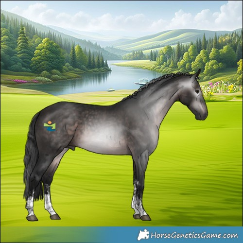 Horse Color:Gray Platinum Bay Sabino