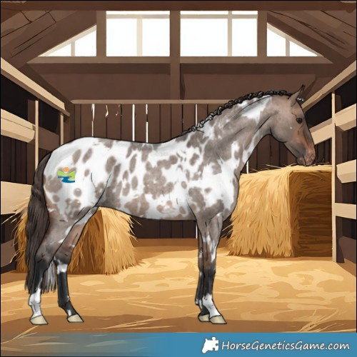 Horse Color:White Spotted Bay Roan Dun Near Leopard 