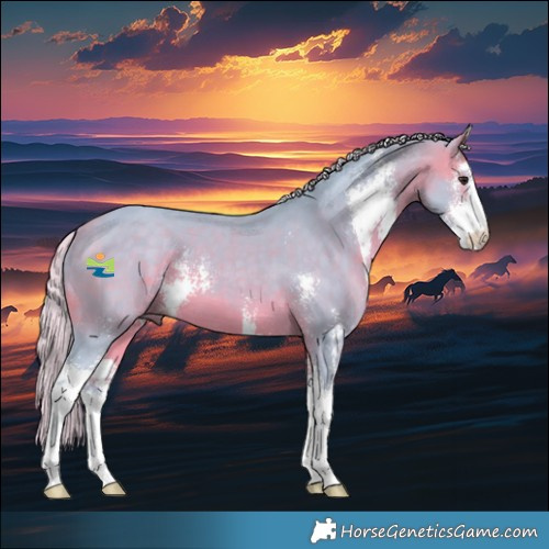 Horse Color:Watercolor Silver Brown Sabino 