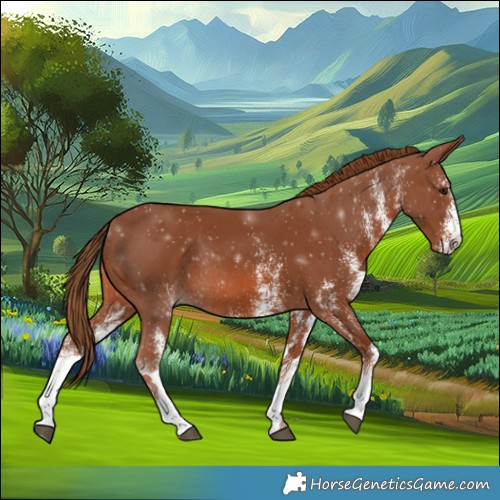 Horse Color:White Spotted Chestnut Rabicano