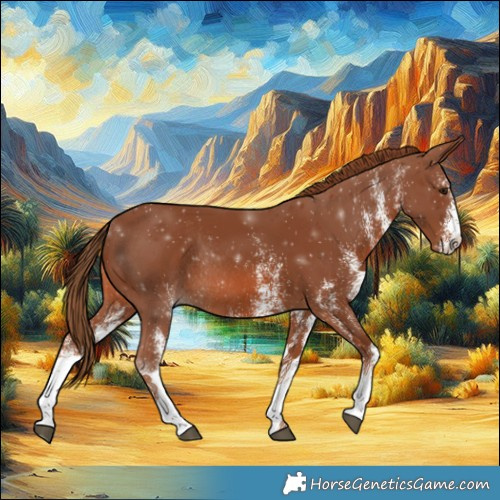 Horse Color:White Spotted Chestnut Rabicano 