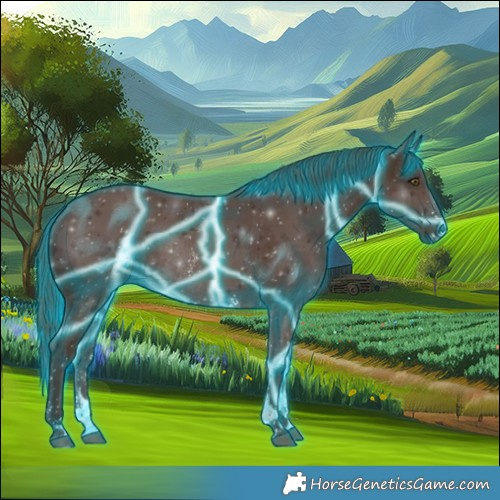 Horse Color:Thunderstruck Liver Chestnut Sabino Rabicano 