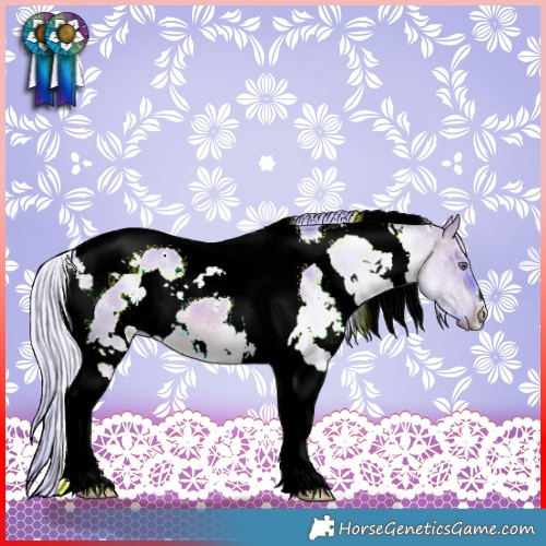 Horse Color:Watercolor White Spotted Silver Brown Chinchilla Dun Tobiano 