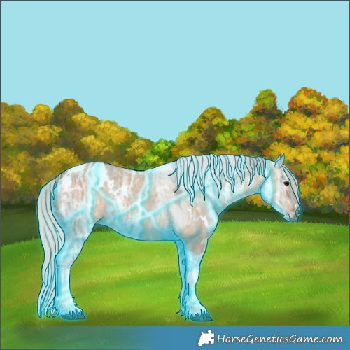 Horse Color:Thunderstruck White Spotted Silver Brown Ice Dun Tobiano 