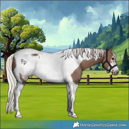 Horse Color:Silver Black Tobiano Frame 