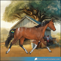 Horse Color:Powder White Bay Tobiano 