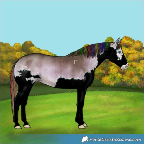 Horse Color:Painted Brown Onyx Sabino Splash Brindle 