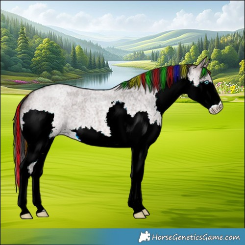 Horse Color:Painted Brown Roan Dun Splash Brindle