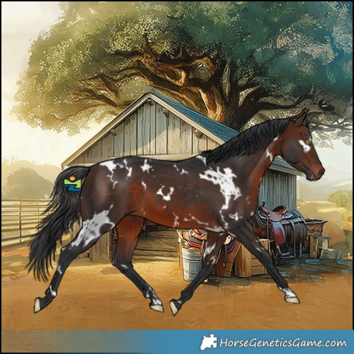 Horse Color:White Spotted Brown 