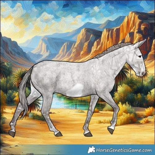 Horse Color:Silver Blue Ice Roan Mushroom Frame 
