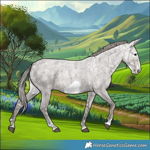 Horse Color:Silver Blue Ice Roan Mushroom Frame 