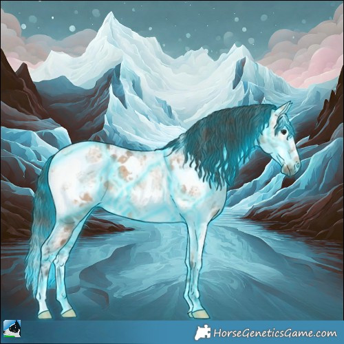 Horse Color:Thunderstruck Bay Ice Dun Tobiano Frame 