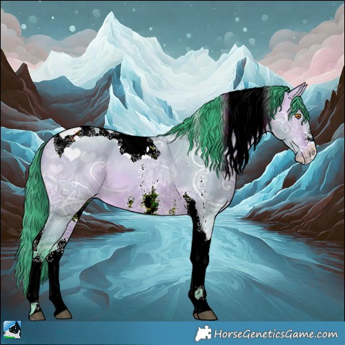 Horse Color:Watercolor Bay Ice Dun Sabino Tobiano 