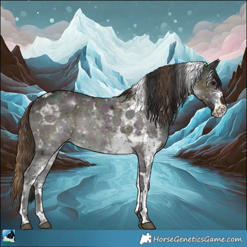 Horse Color:Plaid  White Spotted Midnight Brown Ice Dun Tobiano 