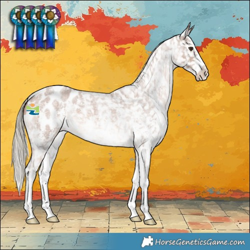 Horse Color:Red Roan Mushroom Sabino Snowflake Varnish 