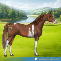 Horse Color:Chestnut Sabino Splash Tobiano 