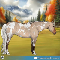 Horse Color:White Spotted Silver Bay Dun Rabicano 