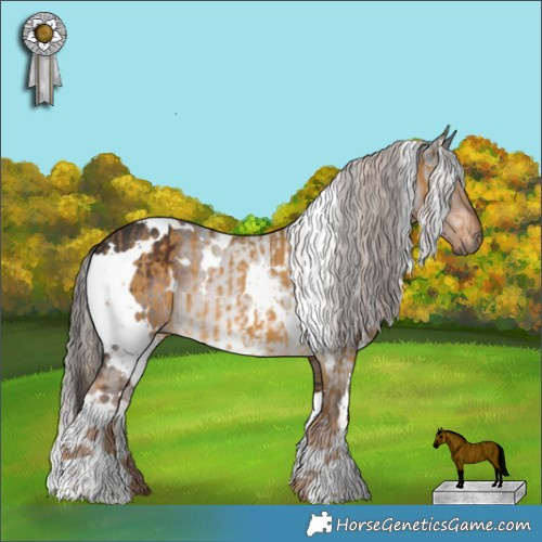 Horse Color:White Spotted Chocolate Palomino Dun Brindle  and White Spotted Liver Chestnut Rabicano 