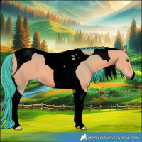 Horse Color:Void Watercolor Bay Dun Tobiano 
