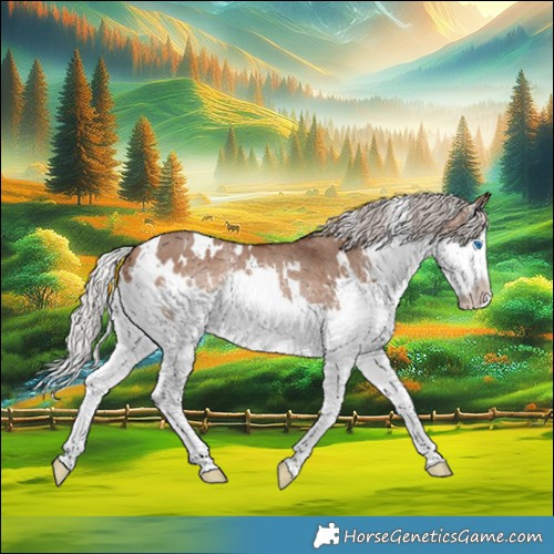 Horse Color:White Spotted Silver Brown Dun Sabino Splash Rabicano