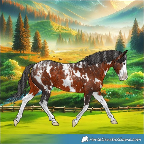 Horse Color:Powder White White Spotted Brown Splash 