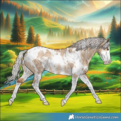 Horse Color:White Spotted Silver Brown Dun Sabino Rabicano 