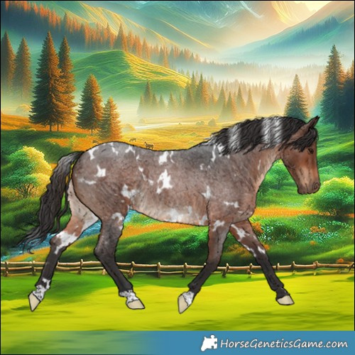 Horse Color:White Spotted Brown Roan Rabicano 