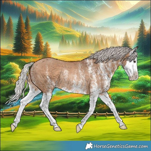 Horse Color:White Spotted Silver Brown Dun Splash Rabicano 