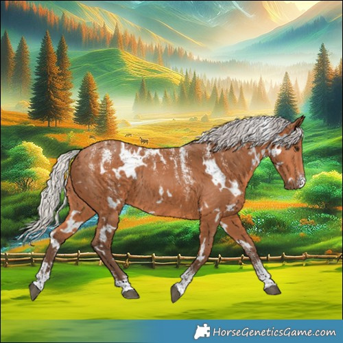 Horse Color:Powder White White Spotted Silver Bay Rabicano 